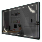 Specchio LED Rettangolare | Controllo tramite interruttore a muro | Luce bianca neutra - Reyze Serie Good Vibes Modello 2