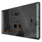 Specchio LED Rettangolare | Controllo tramite interruttore a muro | Luce bianca neutra - Reyze Serie Minimal Modello 7