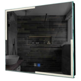 Specchio LED Quadrato | Pulsanti touch | Funzione anti-appannamento | Luce bianca neutra - Reyze Serie Edge Modello 2