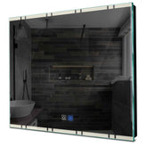 Specchio LED Quadrato | Pulsanti touch | Funzione anti-appannamento | Luce bianca neutra - Reyze Serie Edge Modello 3