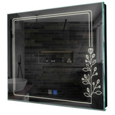 Specchio LED Quadrato | Pulsanti touch | Funzione anti-appannamento | Luce bianca neutra - Reyze Serie Good Vibes Modello 3