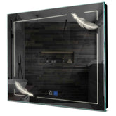 Specchio LED Quadrato | Pulsanti touch | Funzione anti-appannamento | Luce bianca neutra - Reyze Serie Good Vibes Modello 2