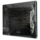 Specchio LED Quadrato | Pulsanti touch | Funzione anti-appannamento | Luce bianca neutra - Reyze Serie Good Vibes Modello 6