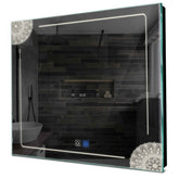 Specchio LED Quadrato | Pulsanti touch | Funzione anti-appannamento | Luce bianca neutra - Reyze Serie Good Vibes Modello 7