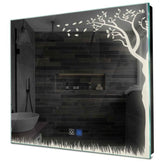 Specchio LED Quadrato | Pulsanti touch | Funzione anti-appannamento | Luce bianca neutra - Reyze Serie Good Vibes Modello 8