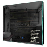 Specchio LED Quadrato | Pulsanti touch | Funzione anti-appannamento | Luce bianca neutra - Reyze Serie Motivated Modello 2