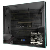 Specchio LED Quadrato | Pulsanti touch | Funzione anti-appannamento | Luce bianca neutra - Reyze Serie Motivated Modello 5