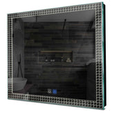 Specchio LED Quadrato | Pulsanti touch | Funzione anti-appannamento | Luce bianca neutra - Reyze Serie Official Modello 3