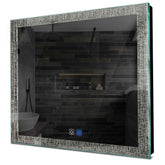 Specchio LED Quadrato | Pulsanti touch | Funzione anti-appannamento | Luce bianca neutra - Reyze Serie Simetria Modello 6