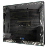 Specchio LED Quadrato | Pulsanti touch | Funzione anti-appannamento | Luce bianca neutra - Reyze Serie Simetria Modello 8