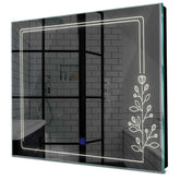 Specchio LED Quadrato | Pulsante touch | Luce bianca neutra - Reyze Serie Good Vibes Modello 3