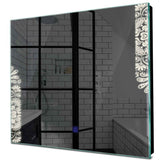 Specchio LED Quadrato | Pulsante touch | Luce bianca neutra - Reyze Serie Good Vibes Modello 4