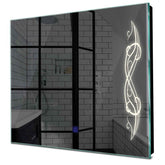 Specchio LED Quadrato | Pulsante touch | Luce bianca neutra - Reyze Serie Good Vibes Modello 6