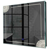 Specchio LED Quadrato | Pulsante touch | Luce bianca neutra - Reyze Serie Good Vibes Modello 7