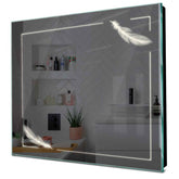 Specchio LED Quadrato | Controllo tramite interruttore a muro | Luce bianca neutra - Reyze Serie Good Vibes Modello 2