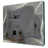 Specchio LED Quadrato | Controllo tramite interruttore a muro | Luce bianca neutra - Reyze Serie Simetria Modello 3