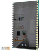 Specchio LED Verticale | Pulsanti touch | Funzione anti-appannamento | Temperatura di colore regolabile - Reyze Serie Edge Modello 6