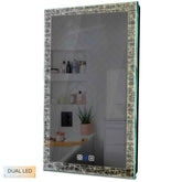 Specchio LED Verticale | Pulsanti touch | Funzione anti-appannamento | Temperatura di colore regolabile - Reyze Serie Simetria Modello 1