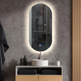 Specchio LED Ovale | Pulsanti touch | Funzione anti-appannamento | Luce bianca neutra - Reyze Serie Ambient Modello 1