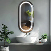Specchio LED Ovale | Controllo tramite interruttore a muro | Luce bianca fredda - Reyze Serie Salono Modello 1