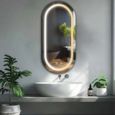 Specchio LED Ovale | Pulsanti touch | Funzione anti-appannamento | Temperatura di colore regolabile - Reyze Serie Salono Modello 1