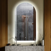 Specchio LED Semiovale 2 | Controllo tramite interruttore a muro | Luce bianca fredda - Reyze Serie Ambient Modello 1