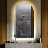 Specchio LED Semiovale 2 | Pulsanti touch | Funzione anti-appannamento | Temperatura di colore regolabile - Reyze Serie Ambient Modello 1
