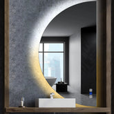 Specchio LED Mezza Luna | Pulsanti touch | Funzione anti-appannamento | Temperatura di colore regolabile - Reyze Serie Ambient Modello 1 - Lato Destro