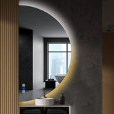 Specchio LED Mezza Luna | Pulsanti touch | Funzione anti-appannamento | Temperatura di colore regolabile - Reyze Serie Ambient Modello 1 - Lato Sinistro