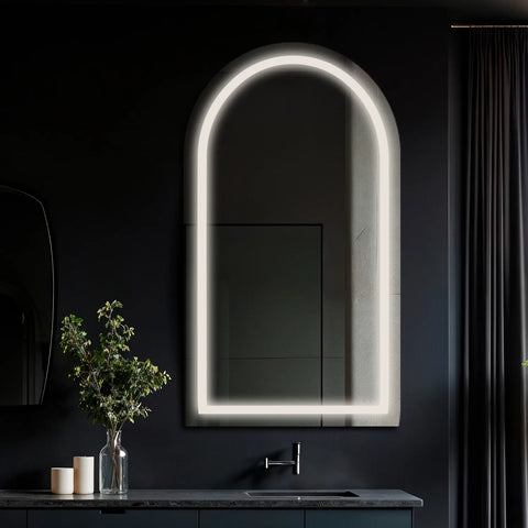 Specchio LED Semiovale 2 | Controllo tramite interruttore a muro | Luce bianca neutra - Reyze Serie Salono Modello 1