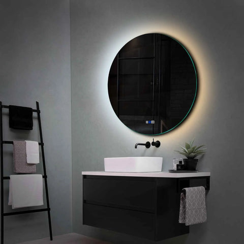 Specchio LED Rotondo | Pulsanti touch | Funzione anti-appannamento | Temperatura di colore regolabile - Reyze Serie Ambient Modello 1