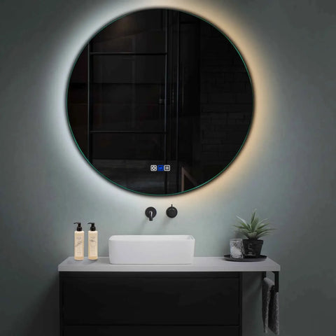 Specchio LED Rotondo | Pulsanti touch | Funzione anti-appannamento | Temperatura di colore regolabile - Reyze Serie Ambient Modello 1