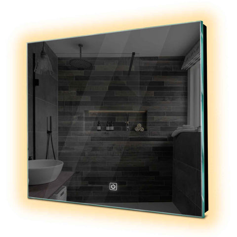 Specchio LED Quadrato | Pulsante touch | Luce bianca calda - Reyze Serie Ambient Modello 1