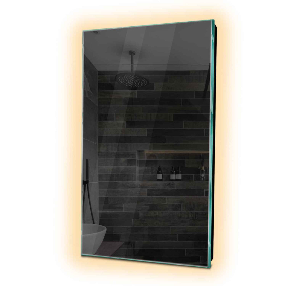 Specchio LED Verticale | Controllo tramite interruttore a muro | Luce bianca calda - Reyze Serie Ambient Modello 1