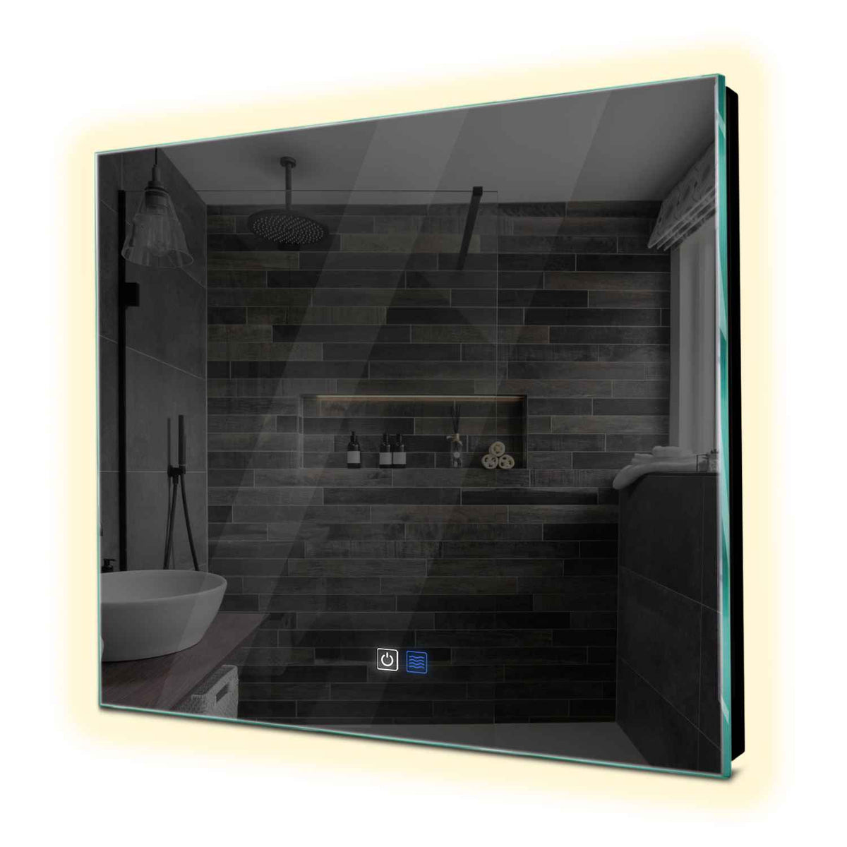 Specchio LED Quadrato | Pulsanti touch | Funzione anti-appannamento | Luce bianca neutra - Reyze Serie Ambient Modello 1