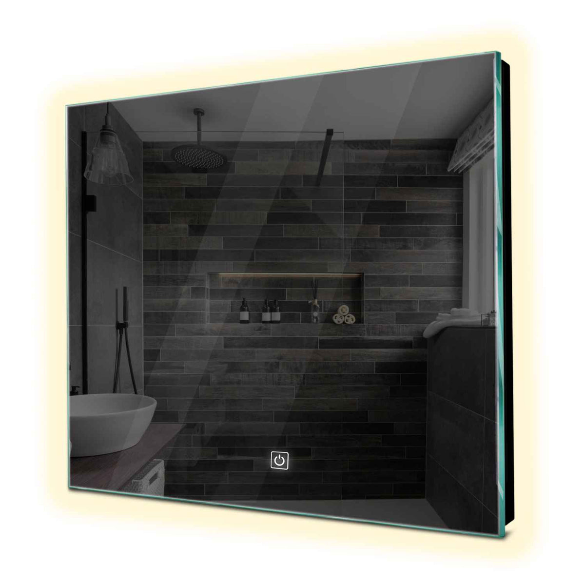 Specchio LED Quadrato | Pulsante touch | Luce bianca neutra - Reyze Serie Ambient Modello 1