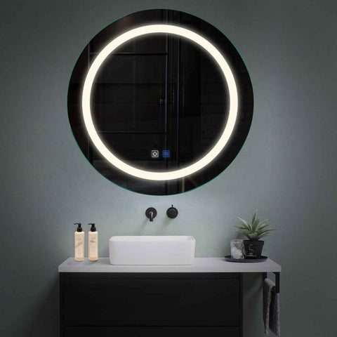 Specchio LED Rotondo | Pulsanti touch | Funzione anti-appannamento | Luce bianca neutra - Reyze Serie Salono Modello 1