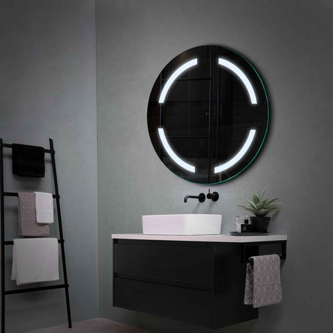Specchio LED Rotondo | Controllo tramite interruttore a muro | Luce bianca fredda - Reyze Serie Salono Modello 2
