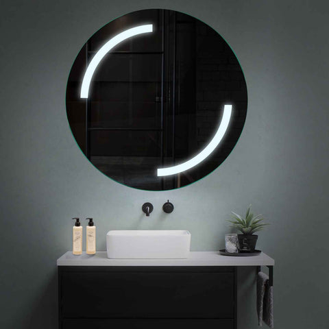 Specchio LED Rotondo | Controllo tramite interruttore a muro | Luce bianca fredda - Reyze Serie Salono Modello 3