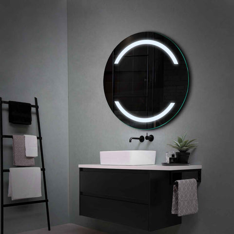 Specchio LED Rotondo | Controllo tramite interruttore a muro | Luce bianca fredda - Reyze Serie Salono Modello 4