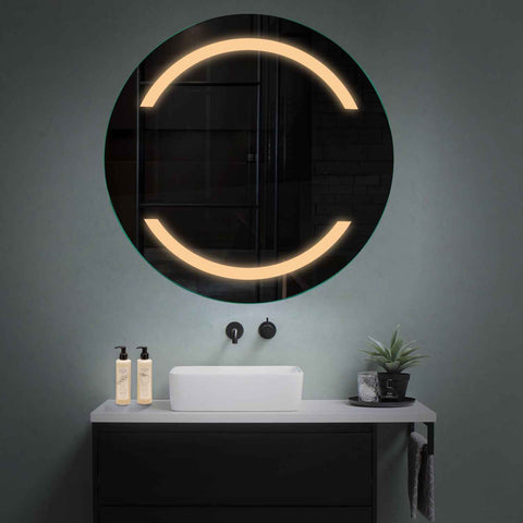 Specchio LED Rotondo | Controllo tramite interruttore a muro | Luce bianca calda - Reyze Serie Salono Modello 4