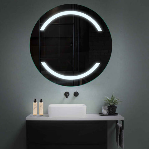 Specchio LED Rotondo | Controllo tramite interruttore a muro | Luce bianca fredda - Reyze Serie Salono Modello 4