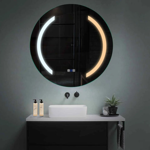 Specchio LED Rotondo | Pulsanti touch | Funzione anti-appannamento | Temperatura di colore regolabile - Reyze Serie Salono Modello 5