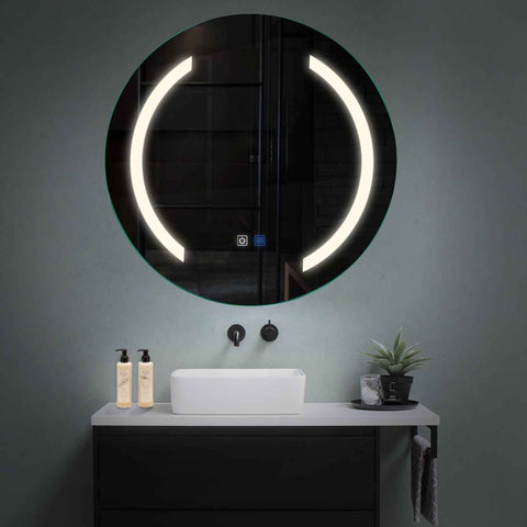 Specchio LED Rotondo | Pulsanti touch | Funzione anti-appannamento | Luce bianca neutra - Reyze Serie Salono Modello 5