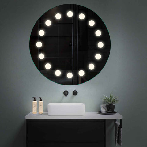 Specchio LED Rotondo | Controllo tramite interruttore a muro | Luce bianca neutra - Reyze Serie Salono Modello 6