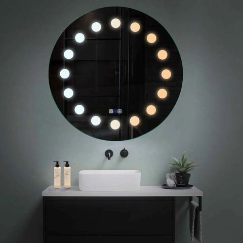 Specchio LED Rotondo | Pulsanti touch | Funzione anti-appannamento | Temperatura di colore regolabile - Reyze Serie Salono Modello 6