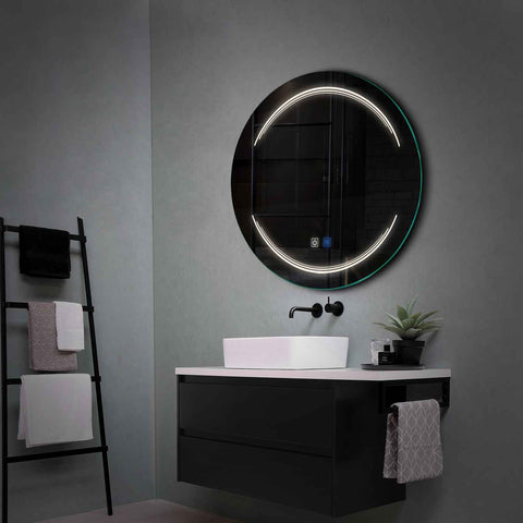 Specchio LED Rotondo | Pulsanti touch | Funzione anti-appannamento | Luce bianca neutra - Reyze Serie Salono Modello 7