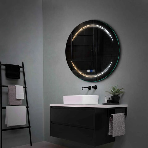 Specchio LED Rotondo | Pulsanti touch | Funzione anti-appannamento | Temperatura di colore regolabile - Reyze Serie Salono Modello 7