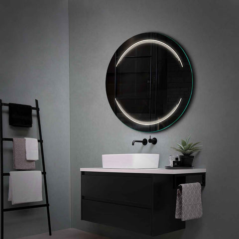 Specchio LED Rotondo | Controllo tramite interruttore a muro | Luce bianca neutra - Reyze Serie Salono Modello 7