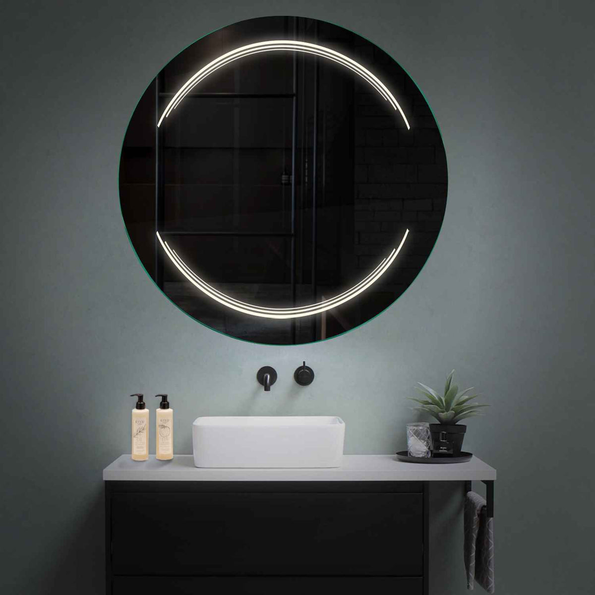 Specchio LED Rotondo | Controllo tramite interruttore a muro | Luce bianca neutra - Reyze Serie Salono Modello 7